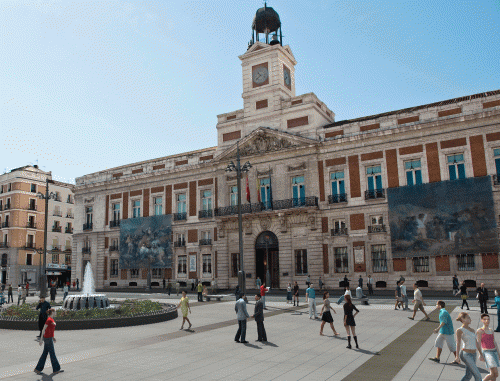 Recreación virtual del nuevo aspecto de la Puerta del Sol