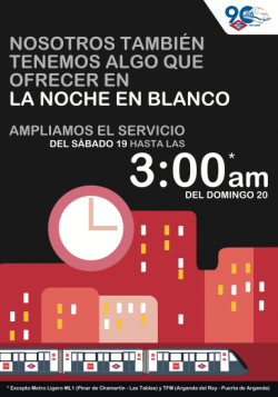 Desde 2008, Metro abre una hora más La Noche en Blanco