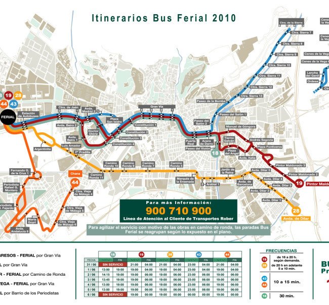 Plano ofrecido por Transportes Rober