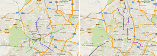 Tramos de Metrobúho duplicados con Búho normal. Líneas L1-L6 y L7-L11